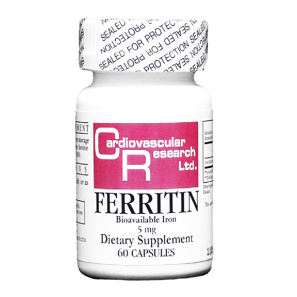 Cardiovascular Research Ferritin 5 mg New Tamper Resistant Store and Ship Packaging 60 Count