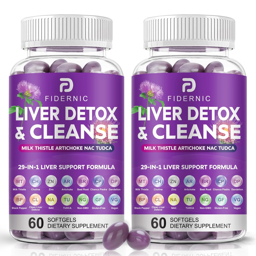 Liver Cleanse Detox & Repair - Liver Support Milk Thistle Supplement, Liver Health Support, 120 Softgels