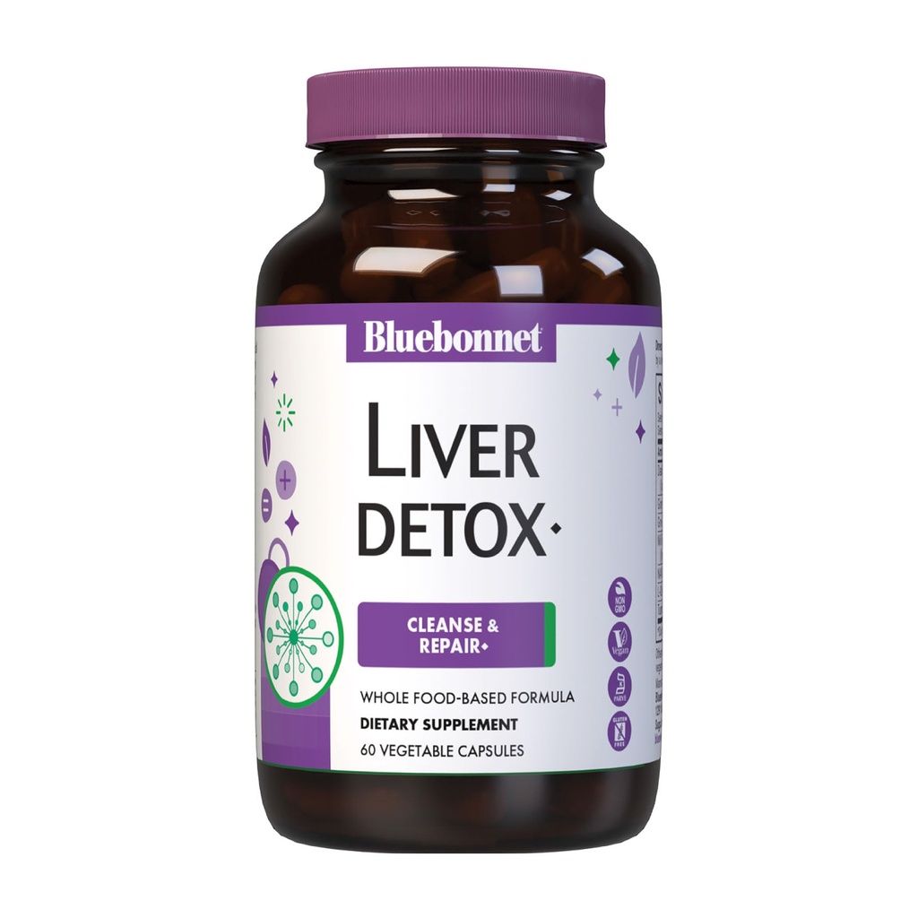 Bluebonnet Nutrition Lever Detox, Leversundhed *, Antioxidant Protection *, Soy- Free, Gluten- Free, Kosher Certified, Non-GMO, Dairy- Free, 60 Vegetabilske kapsler, 60 Servere