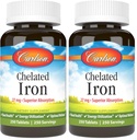 Carlson Labs Chelated Iron 27mg, 250 Tablets (Pack of 2)