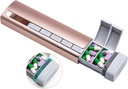 Daviky Metal Travel Pill Organizer, Premium Aluminium Pill Box 7 Dag, Ugentlig Daglig Pill Case, Stilfuld & Cute Pill Holder for Medicines, Supplements and Vitaminer (Pink + Gray)