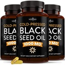 NEW AGE Black Seed Oil Softgel Capsules - Premium Cold- Pressed Nigella Sativa Producerer Pure Black Cumin Seed Oil - Non- GMO & Vegetar 90 Greve (Pack of 3)