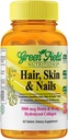 Greenfield Nutritions Halal Biotin tablet til voksne - 60 Halal Multivitamin til hår hud og negle - Høj styrke 5000mcg biotin med 50mg collagen og mineraler - Gelatine Gluten Free, Non- GMO Vitamin