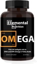 Omega-3 fra Fish Oils - 60 Softgels Value Bottle of Eicosapentaenoic (EPA) & Docohexaenoic Acid (DHA) in a Black Grip Jar