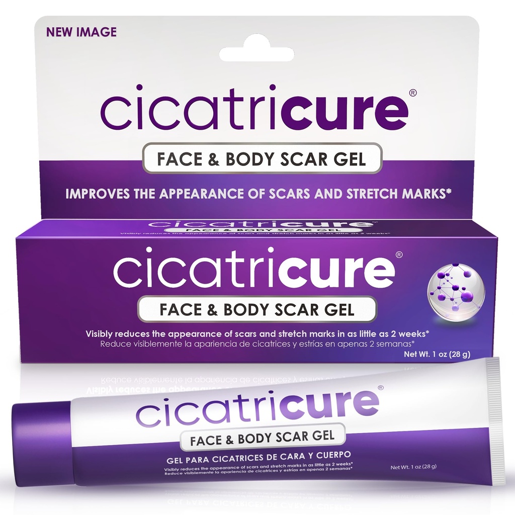 Cicatricure Advanced Scar Gel for Face & Body - Bevis resultater i 2 uger, Scar behandling for Kirurgiske Scars, Stretch Marks, Scars of Burns and Injuries, Acne Scar Treatment, 1 oz (28 g)