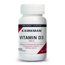 Kirkman - D3- vitamin 1000 IE - 120 kapsler - understøtter immunforsvar - hjælper med at opbygge stærke knogler - Hypoallergen