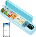Daviky Smart Pill Organizer med Alarm, Bluetooth Daily En gang om dagen Pill Box 7 Dag med APP, Ugentlig rejse Pill Case, Bærbar Pill Reminder til medicin, Kosttilskud og vitaminer (grøn)