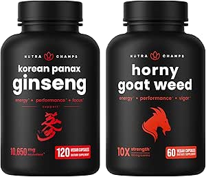 NutraChamps Koreansk Ginseng og Horny Goat Weed Bundle