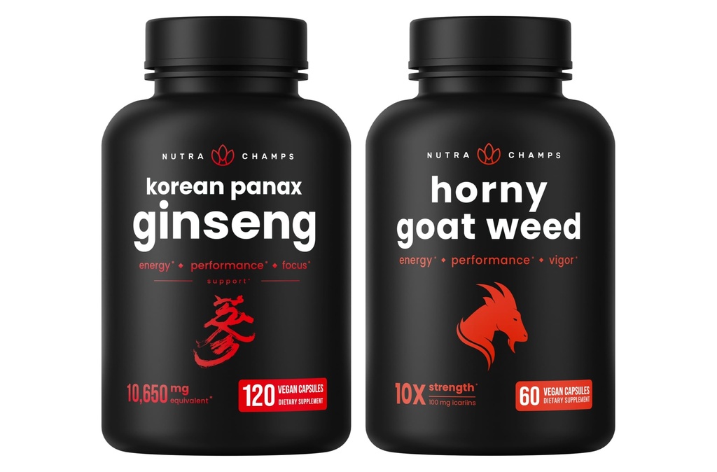 NutraChamps Koreansk Ginseng og Horny Goat Weed Bundle