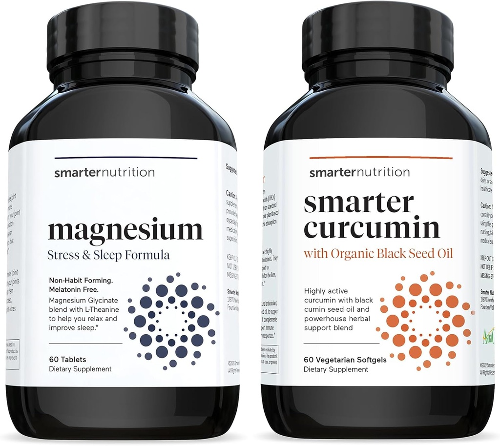 Multi- Active Magnesium Tablets & Curcumin Softels - Potent & Bioavailable, Active Curcumin Softels Standardiseret til 95% Tetrahydrocurcuminoids [1 - Måned Supply]