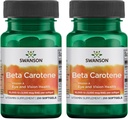 Swanson Beta- Caroten - Vitamin A tillæg Fremme immunforsvar, øje & hudsundhed - Natural Wellness Formel - (250 Softgels, 3000mcg Hver) (2 Pack)
