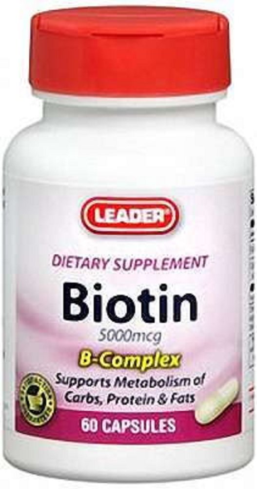 Leader Biotin 5000mcg Capsules 60 Ct