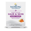 Nordic Naturals Zero Sugar Hair & Skin Gummy Chews, Strawberry Lemonade - 27 Gummy Chews - Biotin + GLA fra Borage Oil - fremmer sund balance af fedt i huden - ikke-GMO - 27 Servering