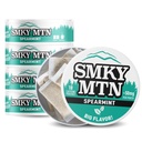 Smokey Mountain Caffeinated Pouches - Spearmint - Tobacco Free and Nicotine Free - 5 Can Box - 15 Pouches Per Can
