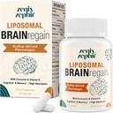 Liposomal Brain Kosttilskud til hukommelse og fokus - Plasmalogen med Curcumin & E-vitamin for bedre Absorption- Egnet til seniorer, voksne mænd & kvinder Kognitiv sundhed, høj potens 60 Tjenester