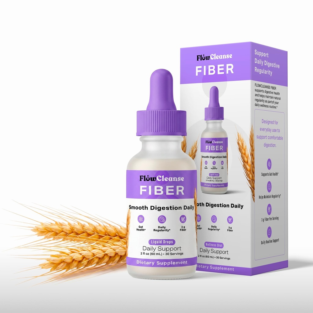 Fiber Liquid Drops, 60ml, Fiber Blend Supplement with Inulin, PHGG & Acacia, Easy-to-Use Liquid Formula, 30 Servings