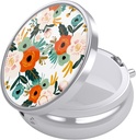 Nipichsha Pill Box, Lille Pill sag for purse & Pocket, Cute Travel Medicine Organizer, Portable Medicine Container Holder til at holde vitaminer, Medicin, Fish Oil & Kosttilskud, Hvide blomster