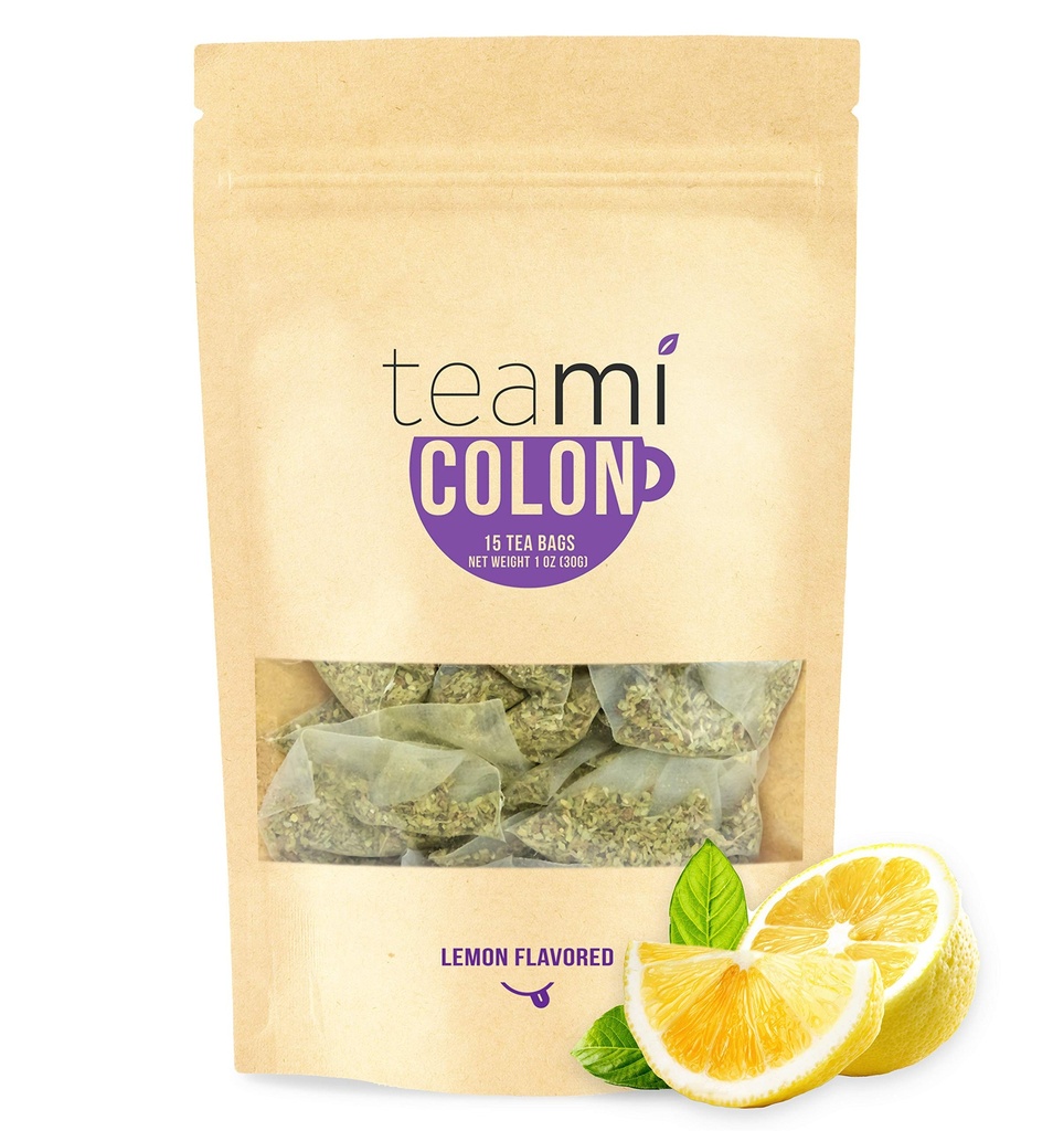 Teami ® Colon Detox Teax124; Al naturlig rengøring te til mænd og kvinder 124; 30 Day Supply, 15 Teabag (Lemon)