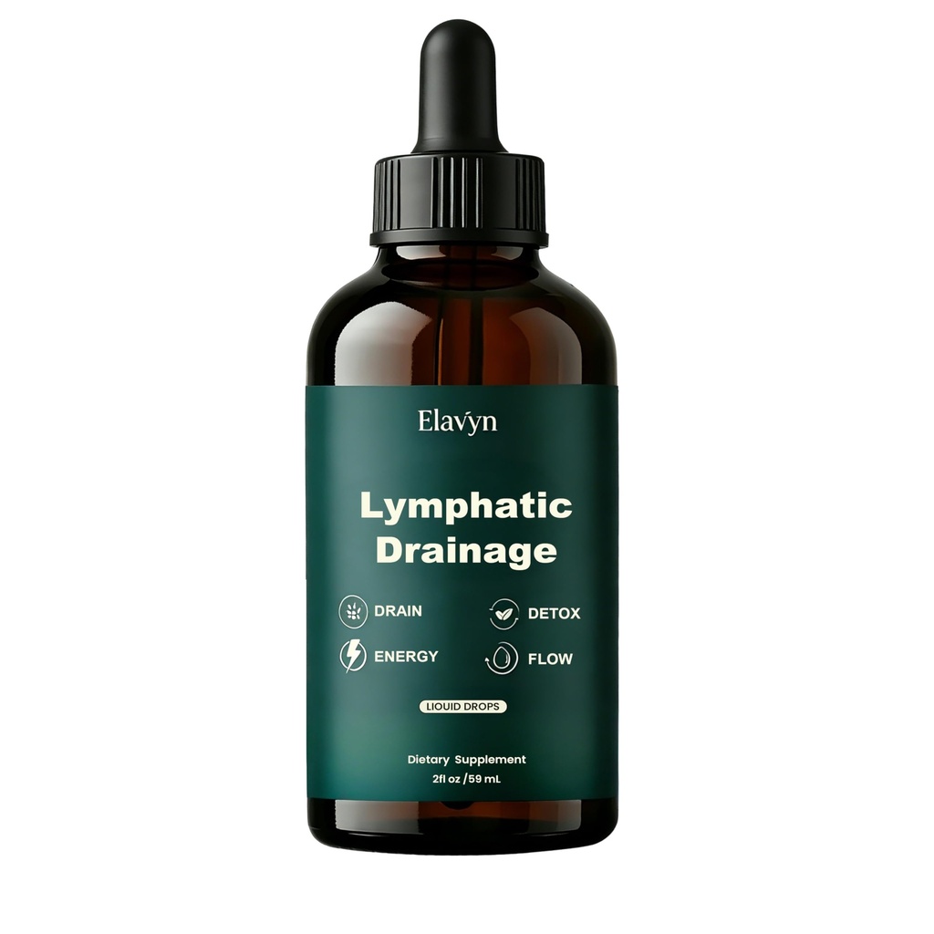Lymphatic Drainage Drops, Maximum Potency Formula,Fluid Retention | with Echinacea, Red Clover,Stillingia Root & Prickly Ash Bark, Calendula & Burdock Root,Alcohol-Free, Vegan