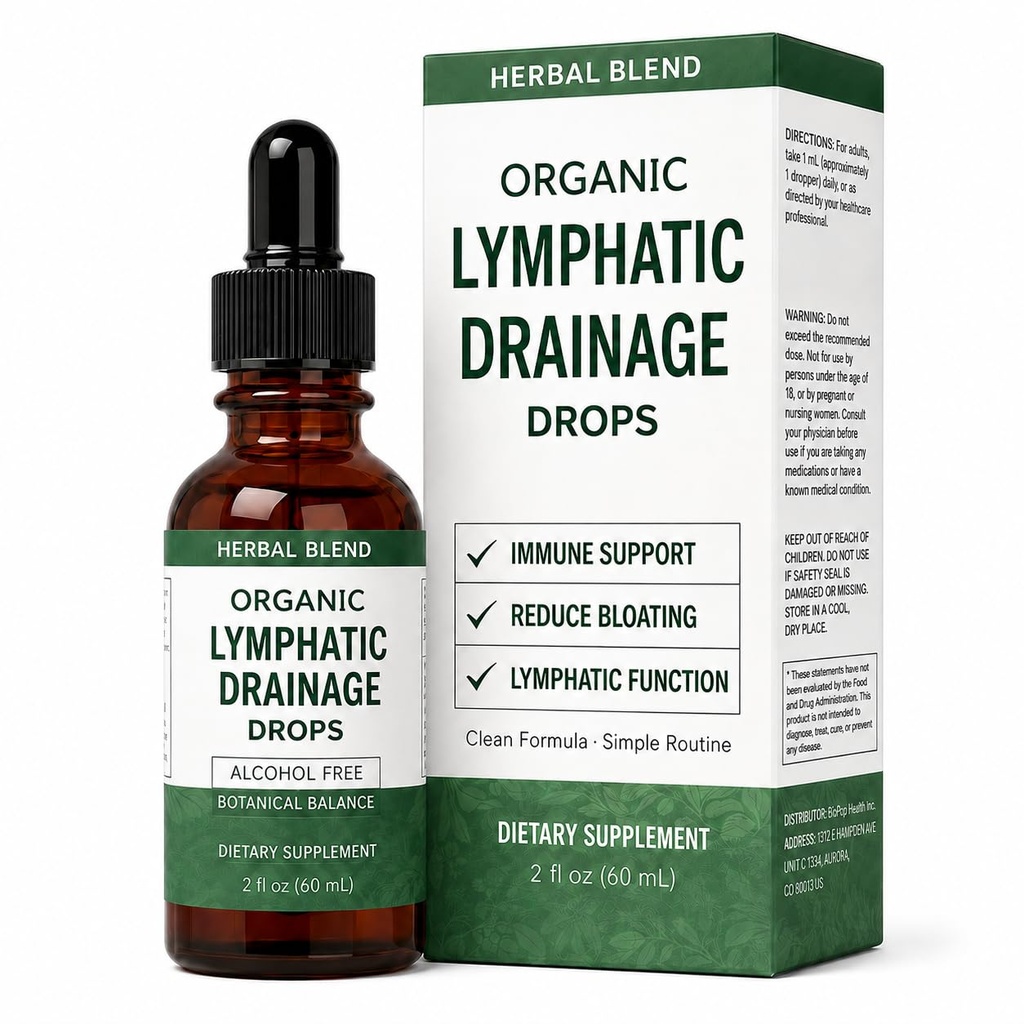 Natures Roots Lymphatic Drainage Drops, Natural Lymphatic Support Liquid Drops, Herbal Blend with Cleavers, Stillingia Root, Red Clover Flower & Prickly Ash Bark, 2 fl oz (60 mL)