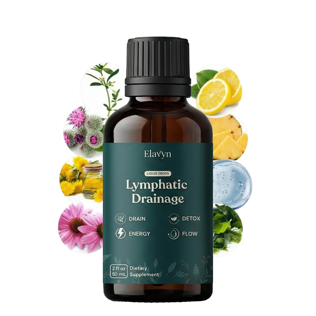 Elavyn Lymphatic Drainage Drops, Flow by Elavyn, Supports Lymphatic Health & Immunity, 2 Fl Oz