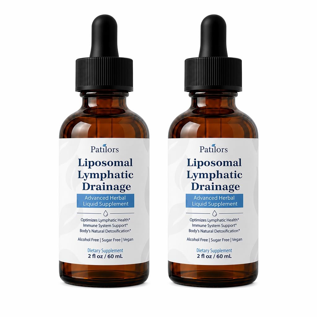 Liposomal Lymphatic Drainage Drops, Advanced Herbal Lymphatic Drainage Supplements with Cleavers, Red Clover, Echinacea, Burdock Root, Dandelion, Elderberry & Calendula, 4 fl oz