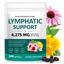 Herbal Lymphatic Drainage Supplement - 4275mg Cleanse with Echinacea, Dandelion, Burdock Root, Supports Healthy Circulation, Fluid Balance & Overall Wellness, 240 Softgels