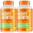 Pakke med 2 Højde Vækst Maximizer - Lavet i USA - Naturlig Højde Stigning Booster & Teen Vitaminer - Pills to Grow Taller ved enhver alder - Knoglevæksttillæg for voksne og børn