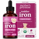 Organic Infant Iron Drops with Vitamin C, Gentle Ferrochel® Liquid Supplement for Babies, Toddlers & Children, Sugar-Free Mixed Berry Flavor, Non-Constipating Formula, Gummies Alternative