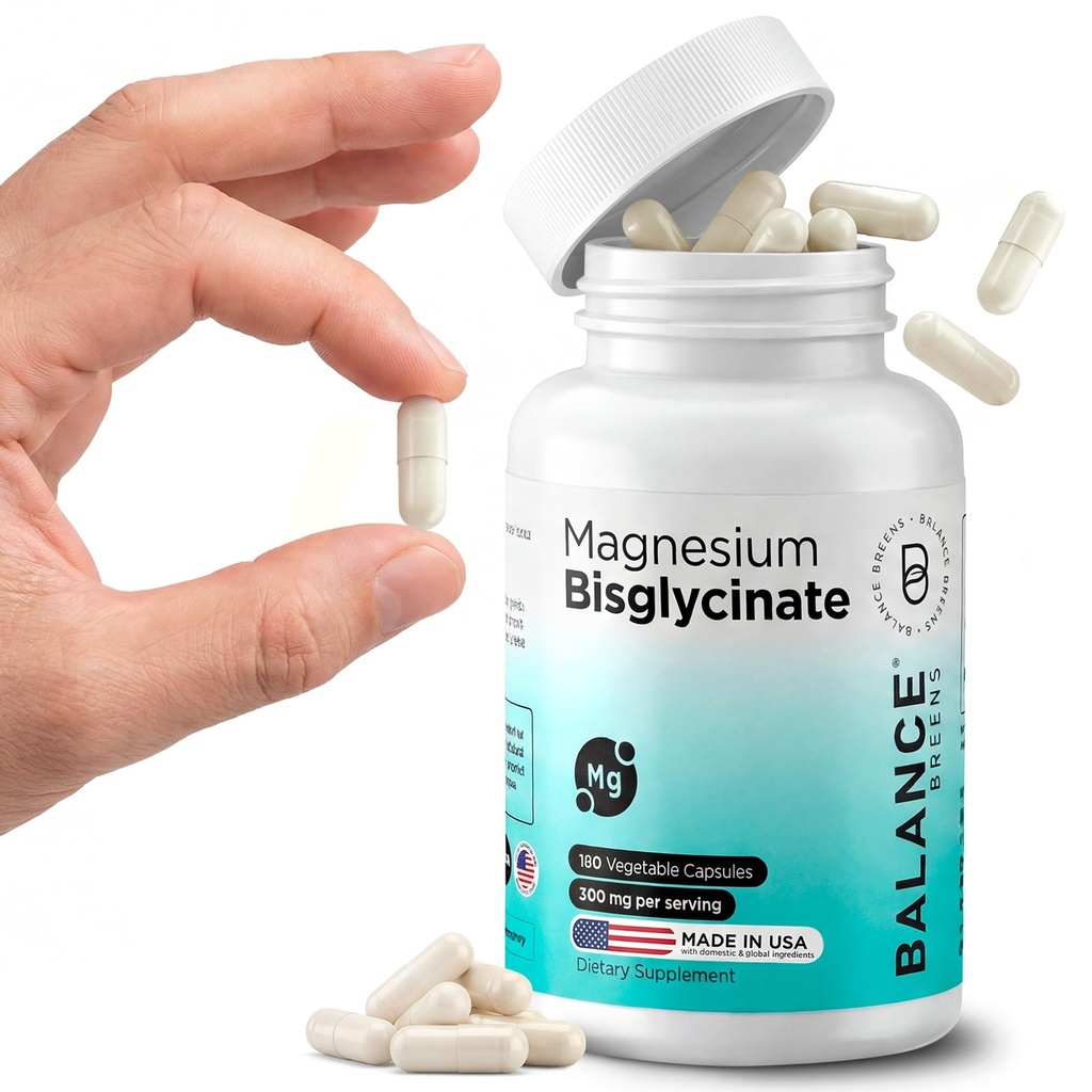 Magnesium Bisglycinat 200mg - High Absorption Chelated Magnesium Supplement - Genatle on Mave, Gluten- Free, Supports Sleep, Muscle Cramp & Positive Mood - 120 Kapsler (Pakning med 1)