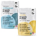 Complement Organic Protein Bundle | Unflavored & Vanilla Vegan Protein for Post-Workout Recovery, Low Carb, Sugar-Free, and Plant-Based
