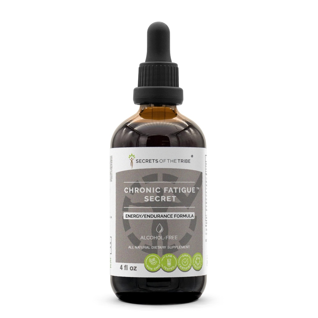 Secrets of the Tribe - Chronic Fatigue Secret, Herbal Supplement Blend Drops Alcohol-Free Liquid Extract, Energy/Endurance Formula (4 fl oz)