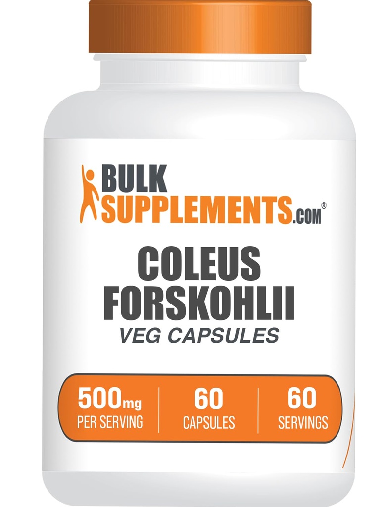Bulkolin Capsules - Forskolin Supplement, Forskolin Kapsler - Herbal Supplement, Gluten Free, 1 Kapsel per Serving, 60 Kapsler (Pakke med 1)