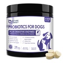 NATUR TARGET Probiotika til hunde, 6 Millioner Fryse Tørret hund Probiotika med Prebiotika & enzymer, Vitaminer, Omega 3, for fordøjelse & Gut sundhed, Itch Relief, Reducere Diarré, 120 Bider