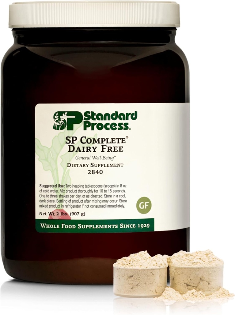 Standard Process SP Complete Dairy- Free - Rice Protein Powder for Aminosyre Support - Understøtter Gut Health, Leverfunktion & immunforsvar - Vegan, Vegetar & Gluten- Free - 2 lbs (907 g)
