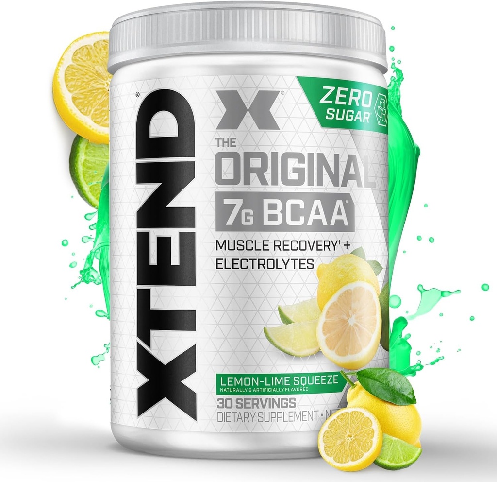Xtend XTEND Original BCAA Powder 7g BCAA og 2,5 g L- Glutamin, Sugar Free Post Workout Muscle Recovery Drik med Aminosyrer til mænd og kvinder, 30 Servering