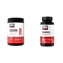 Kraftfaktor Creatin Powder 60 Servere og vitamin B Complex 60 Kapsler Bundle for muskel Gain, Styrke, energi, og hurtigere inddrivelse