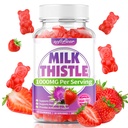 softbear Milk Thistle Gummies 1000mg Organic Milk Thistle Supplement for Liver & Antioxidant Support, Sugar-Free/Vegan/Gluten-Free, Strawberry Flavor 60 Count