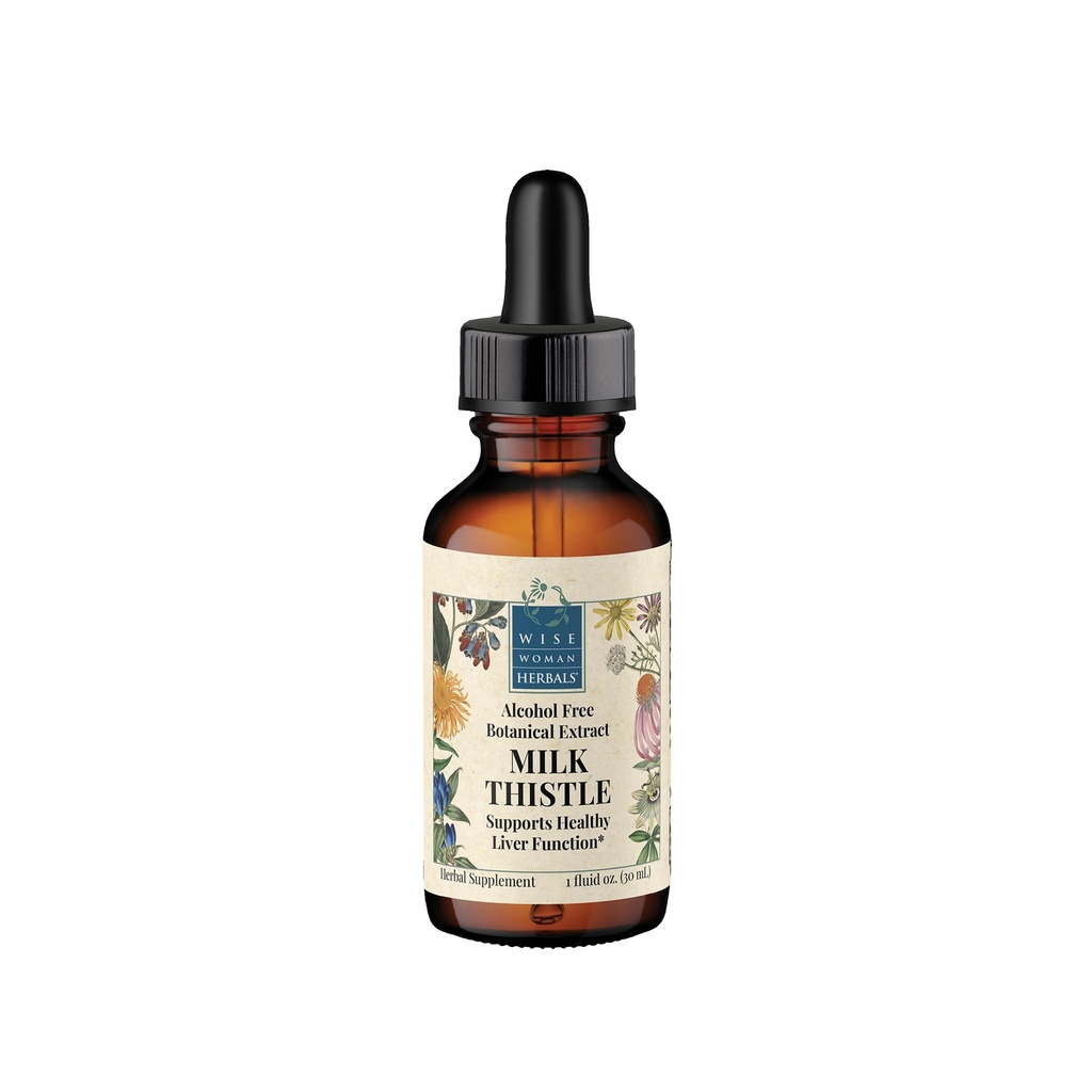 Wise Woman Herbals Milk Thistle Glycerite, Alcohol-Free Botanical Extract, Supports Healthy Liver Function,1 fl oz