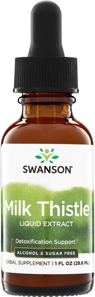 Swanson Milk Thistle Liquid Extract (Alcohol- & Sugar-Free) 1 fl Ounce (29.6 ml) Liquid