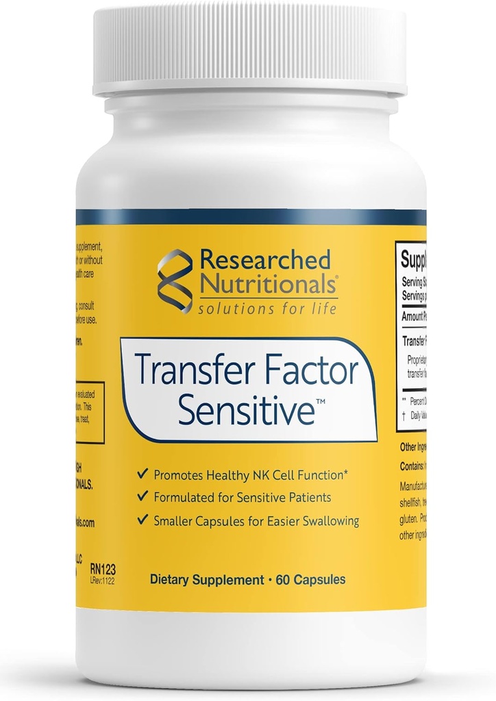Forsøget næringsværdi Overførsel Factor Følsomme - immunforsvar Bovin Derived Transfer Faktorer & Colostrum Kapsler (60 Kapsler)