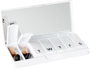 PORT X POLISH Designer Weekly Pill Box Organizer (Single 1X Daily, Crisp White) Medical 124; Compact, Stilfuld 7-Day Vitamin Supplement Sag # 124; Cute Portable Mini Travel Medicine Carrier # 124; BPA- Gratis Pillbox Caddy