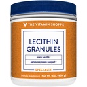 Vitamin Shoppe Lecithin Granulater - Naturlig kombination af essentielle fedtsyrer til støtte for hjerne & nerve funktion, 100% sojabaseret, En gang dagligt (16 ounces pulver)