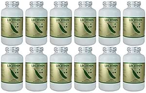 Lecithin 1200mg, 300 Softgels (12 Pack)