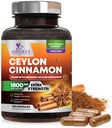 Organic Ceylon Cinnamon Supplement 1800 mg - Certificeret Organic Ceylon Cinnamon Powder Pills - Energy & Heart Support for Women & Men, Flasket i USA, Antioxidant, Gluten Free, Non- GMO - 180 Kapsler