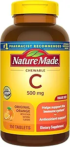 Nature Made Vitamin C 500 mg Chewable Tablets 150 ea (Pack of 2)