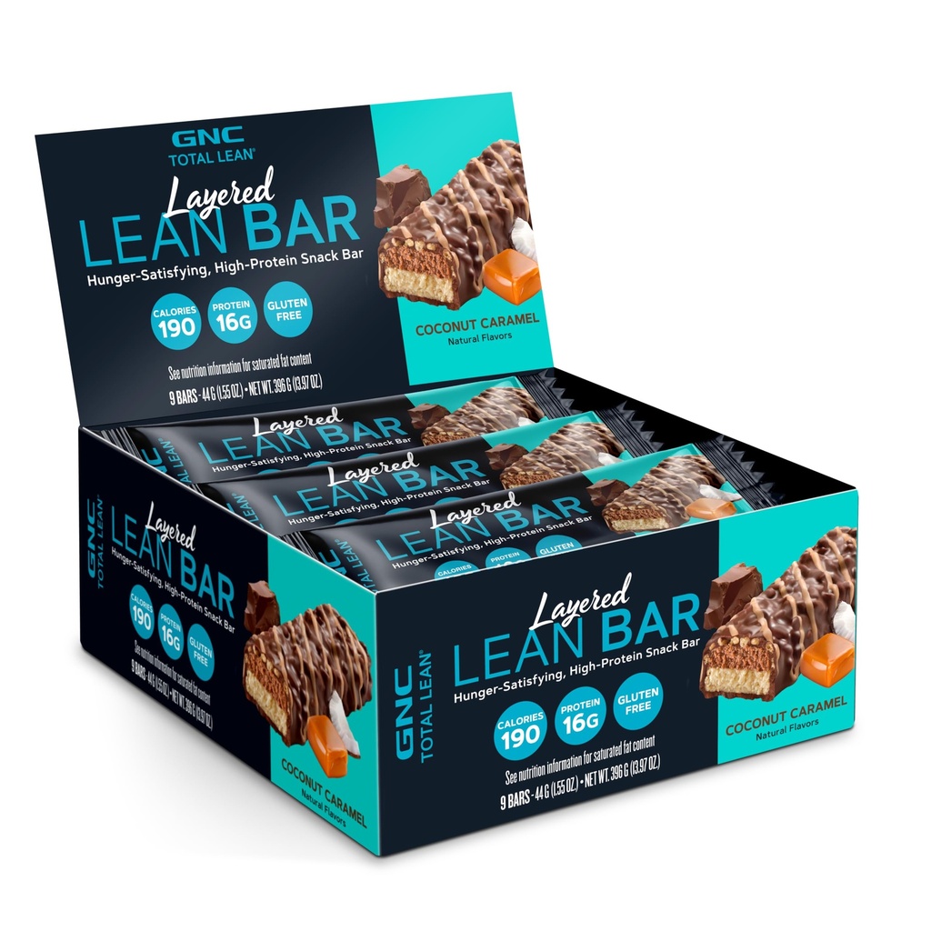 GNC Total Lean Layered Lean Bar - Coconut Caramel (9 Bars)