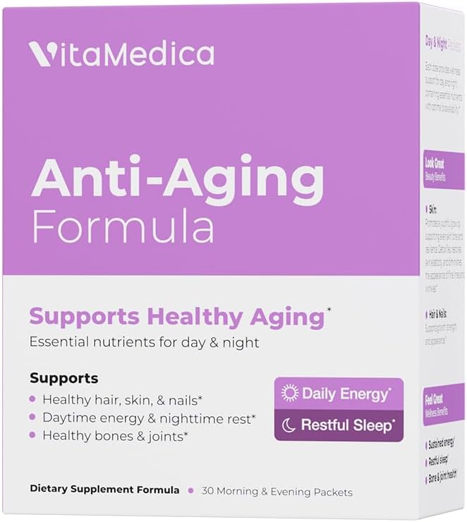 VitaMedica Anti- Aging Formel 4- in-1 Sundhed og skønhed Supplement124; Anti Aging Supplement for kvinder og mænd