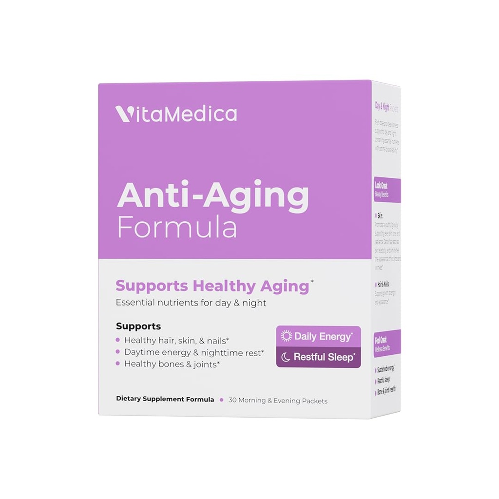 VitaMedica Anti- Aging Formel 4- in-1 Sundhed og skønhed Supplement124; Anti Aging Supplement for kvinder og mænd