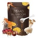 ZOAAD Mushroom Coffee with 6 Premium Adaptogenic Mushroom for Better Energy | Better Focus, Digestion, Immunity and Skin, Low Caffeine, Smooth Instant Coffee, Hot or Cold, Medium Roast, 30 Servings
